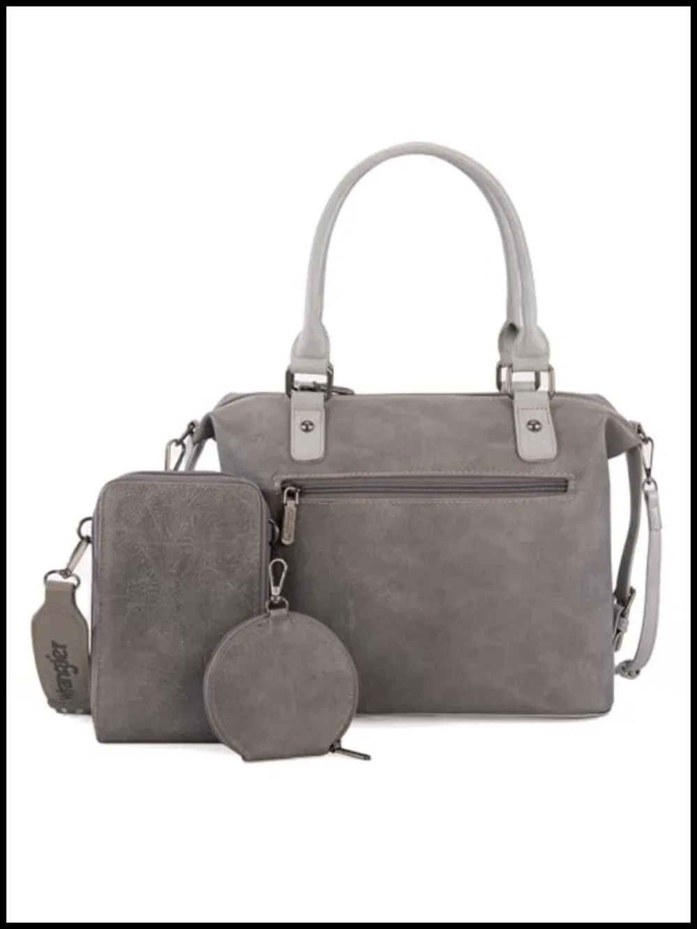 Vegan Leather Doctor Bag 3-Piece Set with Cell Phone & Coin Purse